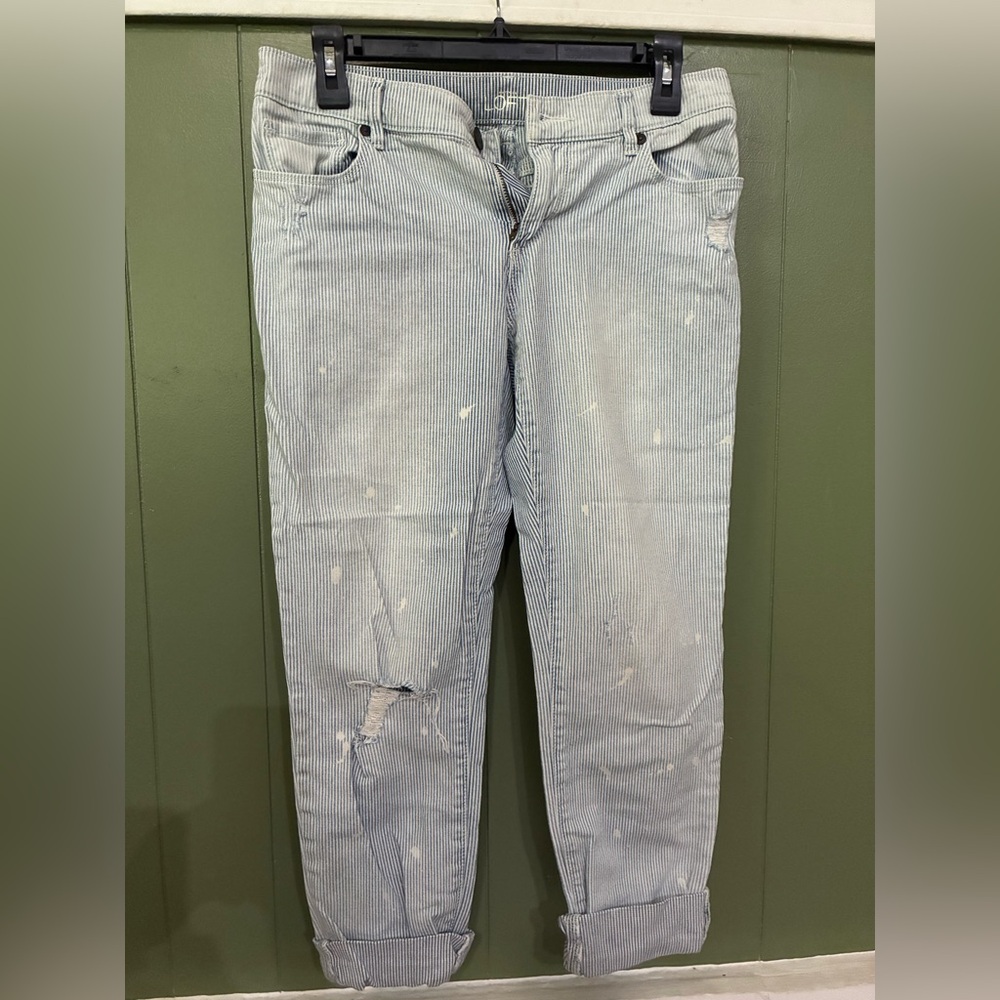 LOFT Light Blue Distressed Boyfriend Jeans